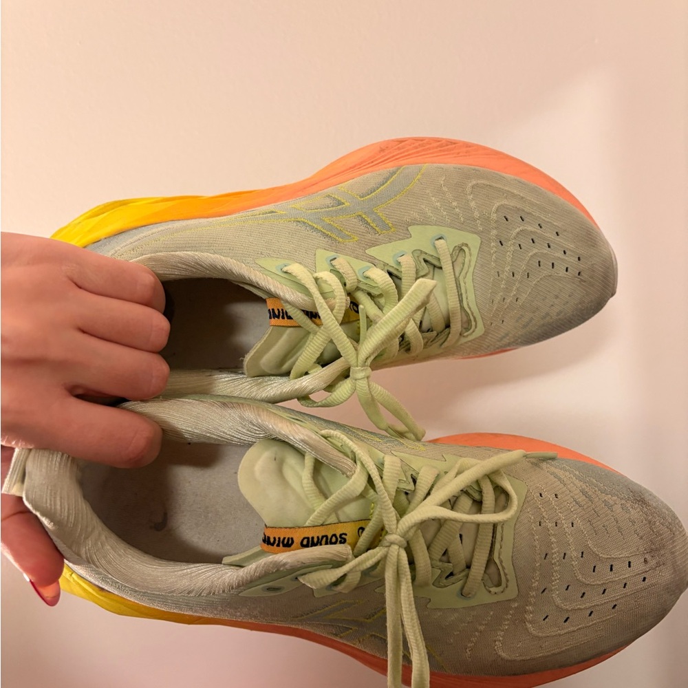Asics Novablast 4 Running Shoes - Green and Orange